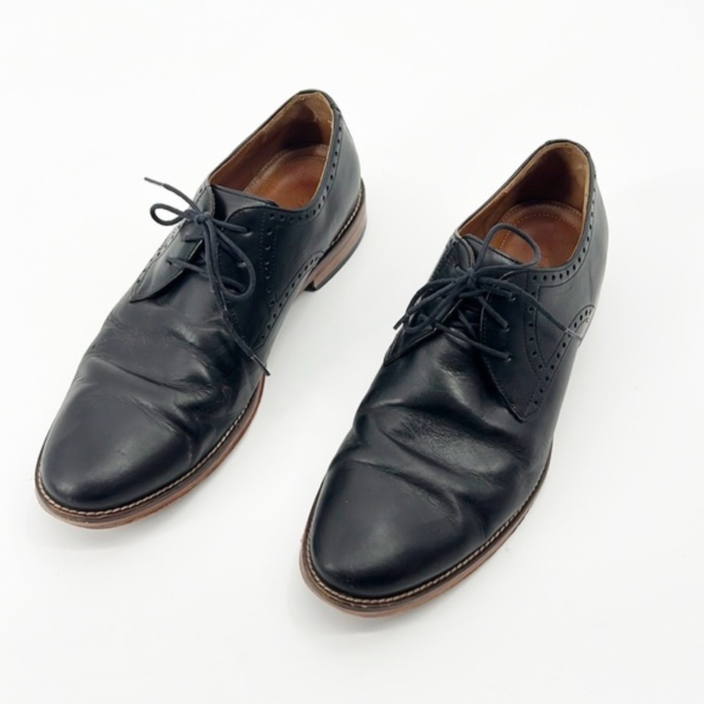 Johnston & Murphy Leather Conard Cap Toe Oxfords Black size 9.5
